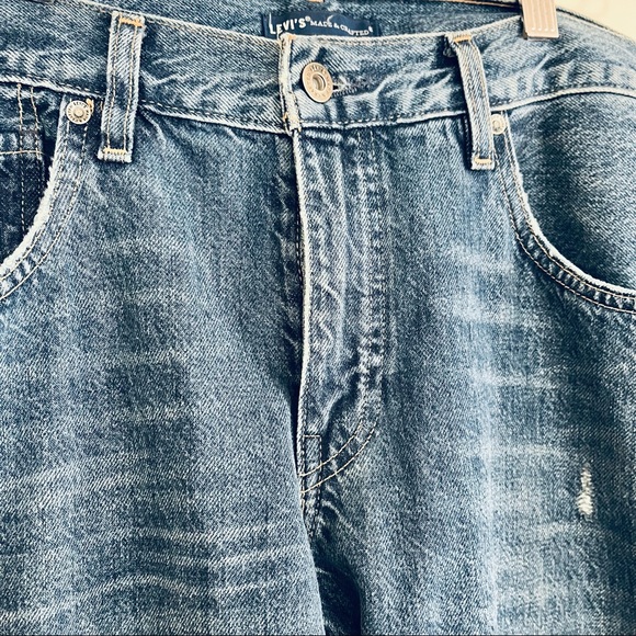 🌱 LEVIS Sz 30 ‘Crush Taper’ Blue Distressed Jeans NWT - Picture 8 of 10